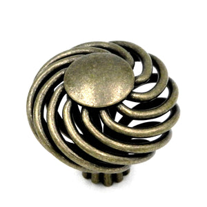 10 Pack Hickory Hardware Callis Country 1 5/8" Wrought Brass Birdcage Basket Cabinet Knob P3653-WRB