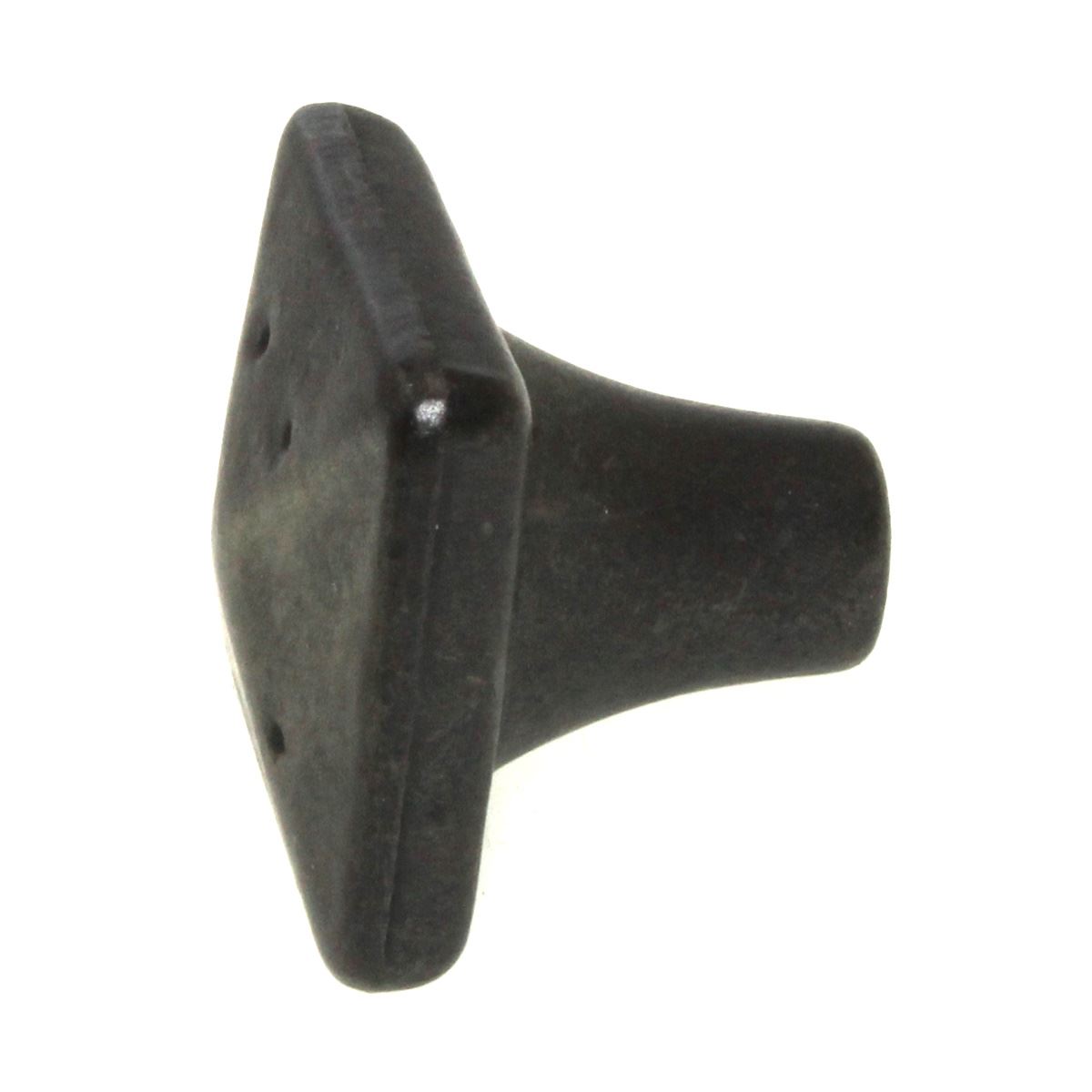 Keeler Carbonite 1 1/4" Rustic Square Cabinet Knob Black Iron P3670-BI