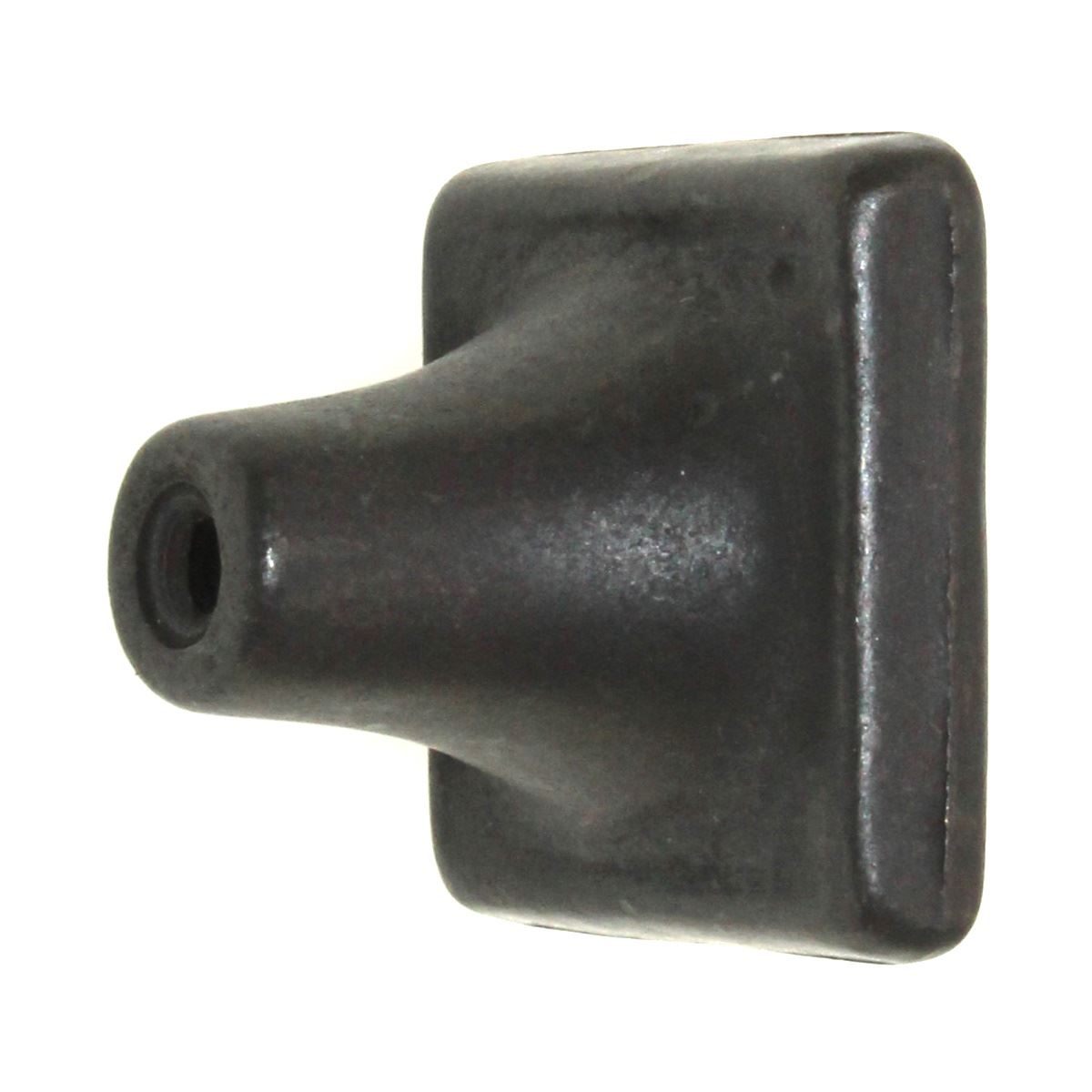 Keeler Carbonite 1 1/4" Rustic Square Cabinet Knob Black Iron P3670-BI