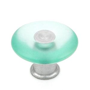 20 Pack Belwith Keeler Eclectic Accents 1 5/8" Frosted Blue and Chrome Cabinet Knob P3685-FB