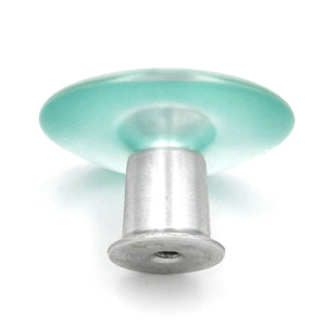 Belwith Keeler Eclectic Accents 1 5/8" Frosted Blue and Chrome Round Smooth Cabinet Knob P3685-FB