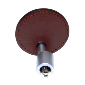 Hickory Hardware Senna 1 3/4" Satin Pearl and Leather Round Leather Cabinet Knob P3710-LSP
