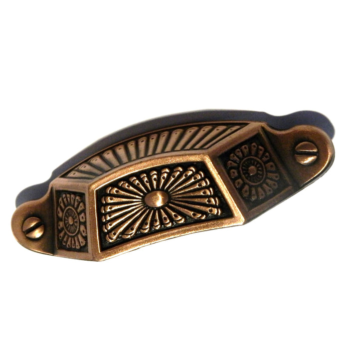 Hickory Hardware P392-AC Southwest Lodge 3" Antique Copper Cabinet or Furniture Drawer Cup Pull