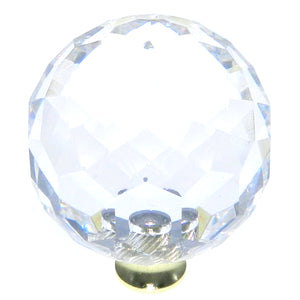 Belwith Keeler Crystal Palace Clear Crysacrylic 1 1/2" Knob P40-CA3 with Brass Base