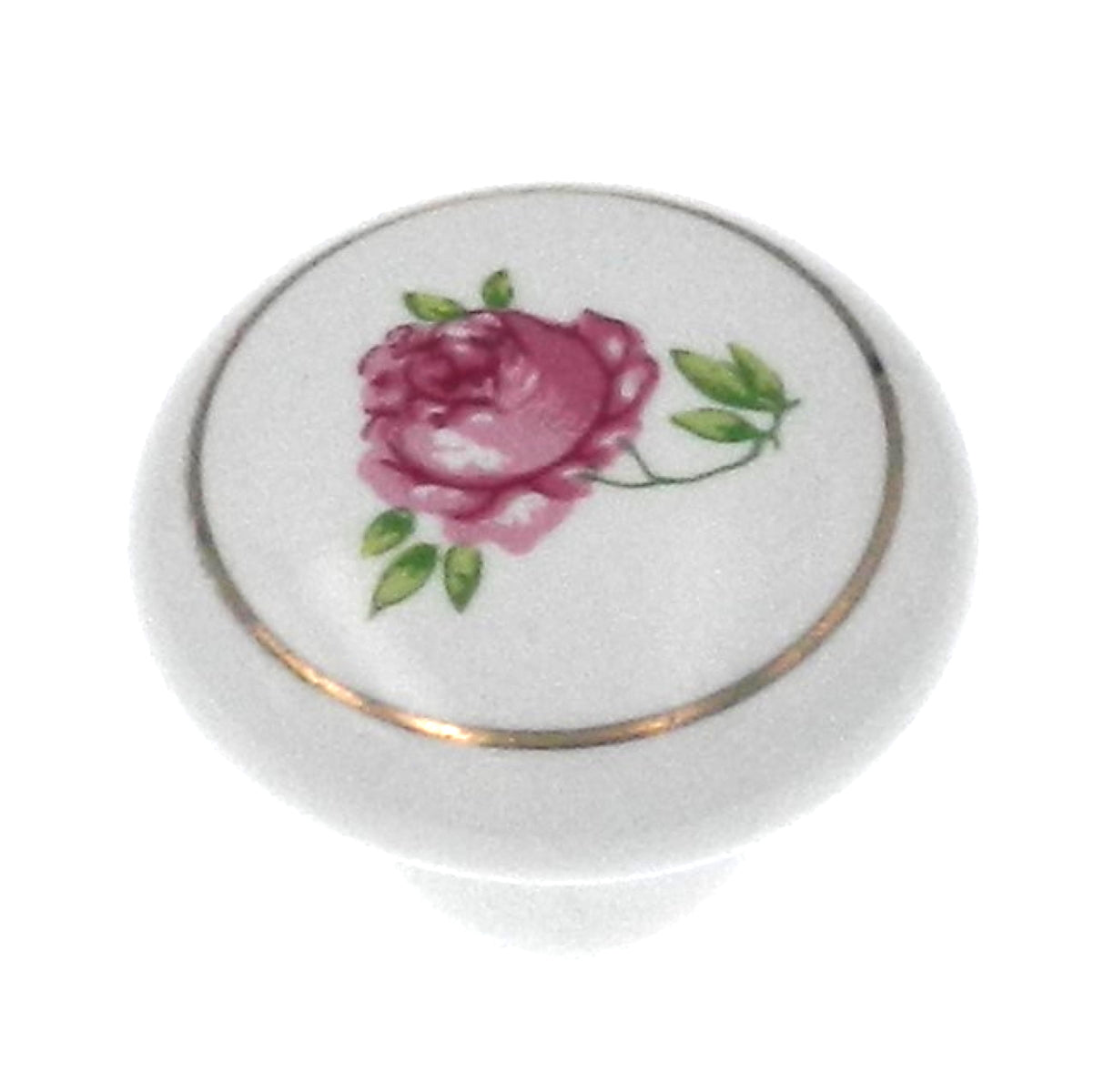 Liberty Ceramic Flor de cerámica rosa blanca 1 5/16" Perilla P40011H-W-C7