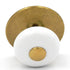 Hickory Hardware White English Cozy 1 1/4" Knob with Lancaster Hand Polished Brass Backplate Base P409-LP