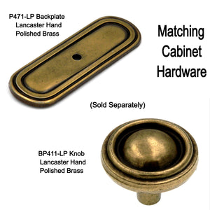 Hickory Hardware Annapolis Lancaster Hand Polished Brass Round Disc 1 1/4" Cabinet Knob P411-LP