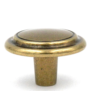 Hickory Hardware Manor House Lancaster Hand Polished Brass Round Disc 1 1/4" Cabinet Knob P413-LP