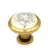 Belwith Hickory Hardware English Cozy Blue Flower Almond Ceramic Center 1 1/4" Knob P426-BF
