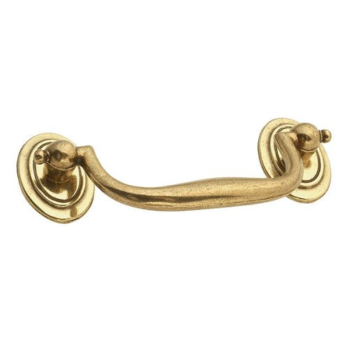 Hickory Hardware Jamestown Accents Lancaster Hand Polished Brass P432-LP 3"cc Fixed Bail Pull