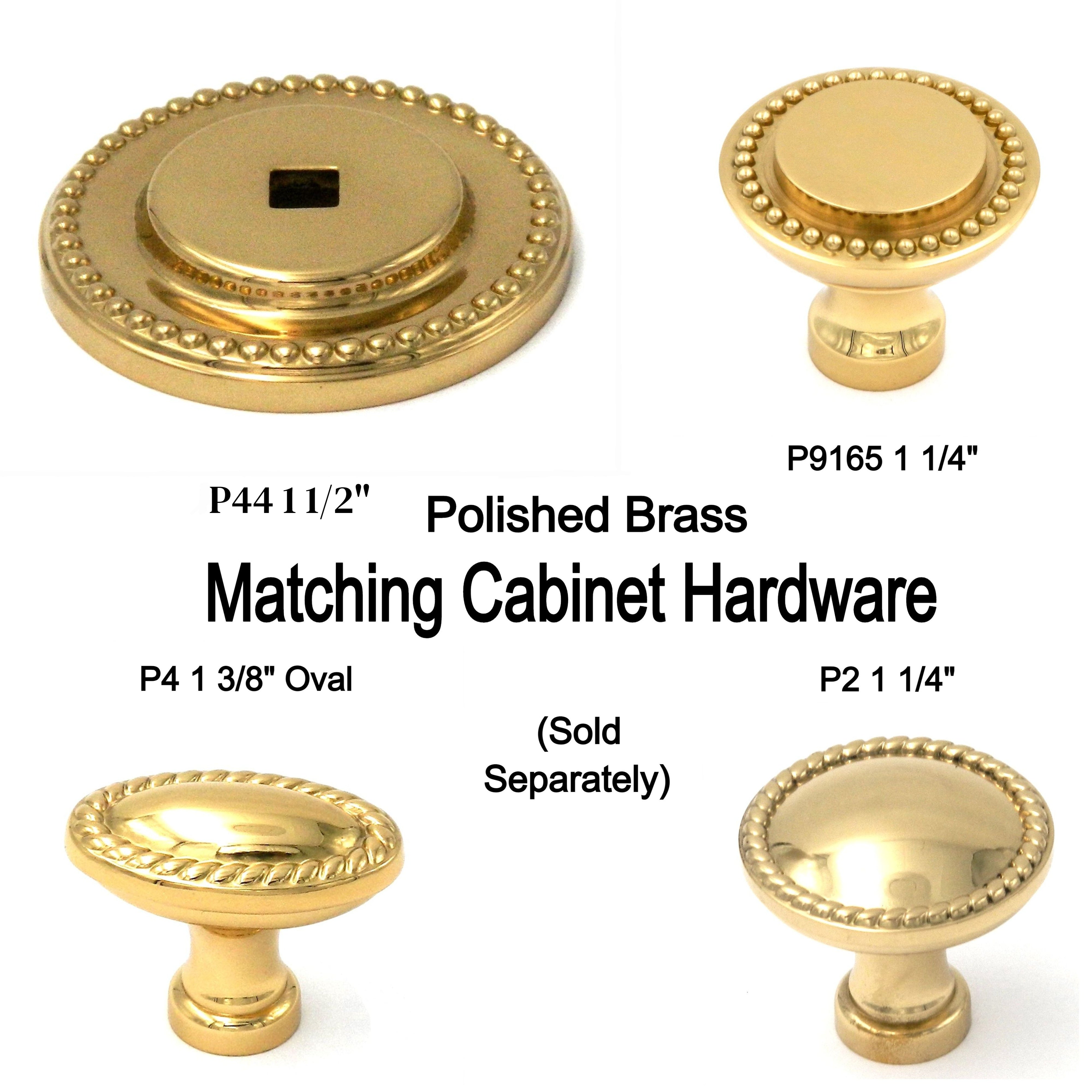 Hickory Hardware Savannah Polished Brass 1 1/2" Solid Brass Knob Backplate P44