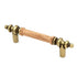 Hickory Hardware Lancaster Polished and Oak Wood Center 3"cc Cabinet Pull P457-OAK