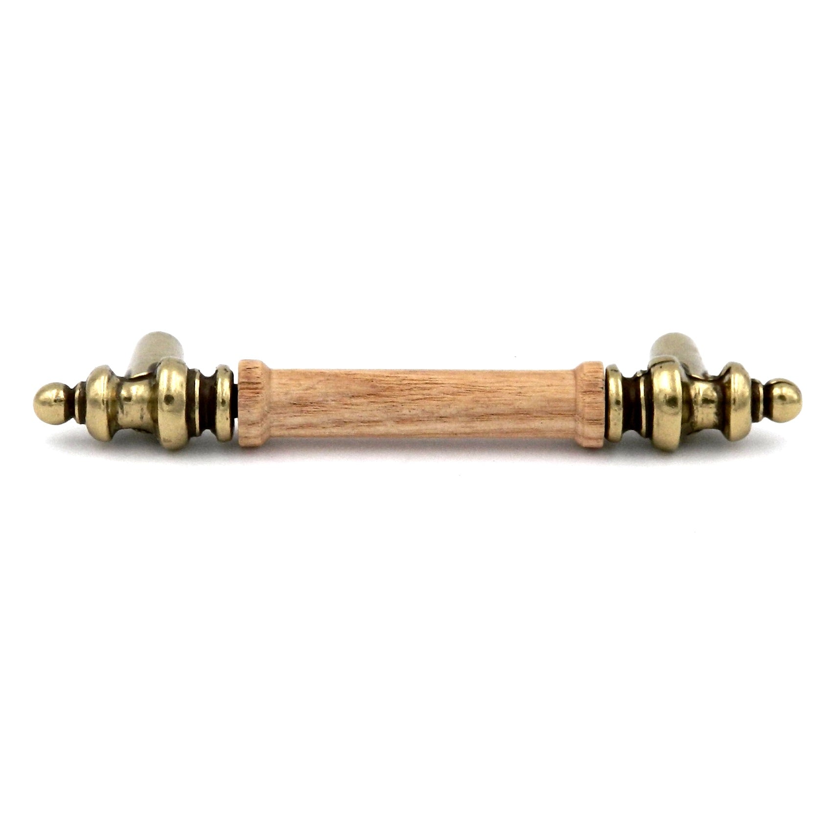 Hickory Hardware Lancaster Polished and Oak Wood Center 3"cc Cabinet Pull P457-OAK