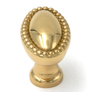 Keeler Savannah Polished Brass Oval Beaded Edge 1 3/8" Solid Brass Cabinet Knob P47