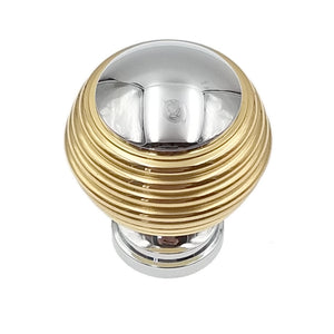 Liberty Chrome with Solid Brass Bands 1 1/8" Round Ball Knob Pull P50305C-PCB-C