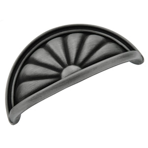 Hickory Hardware Newport Satin Pewter Antique 3"cc Drawer Cup Pull P535-SPA