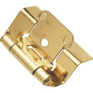 Pair of Hickory Polished Brass Full Wrap 1/2" Overlay Cabinet Hinges P5710F-3
