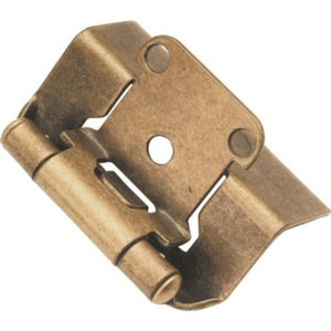 Pair Hickory Hardware 1/2" Overlay Wrap Cabinet Hinges Antique Brass P5710F-AB