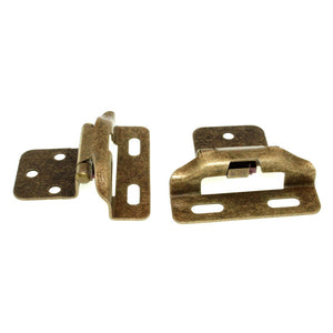 Hickory Hardware Antique Brass Self-Closing Wrap 1/4" Overlay Hinges P60010F-AB