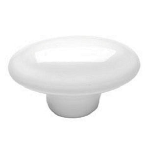 P601-W White Porcelain 1 3/4" Oval Cabinet Knob Pulls Hickory English Cozy