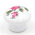 Hickory Hardware English Cozy porcelana blanca y rosas rosadas redondas con rosa rosa 1 1/16" perilla de gabinete de porcelana P603-PR