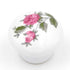 Hickory Hardware English Cozy porcelana blanca y rosas rosadas redondas con rosa rosa 1 1/16" perilla de gabinete de porcelana P603-PR
