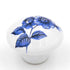 Hickory Hardware English Cozy White 1 3/8" Cabinet Knob Blue Flower P606-POP