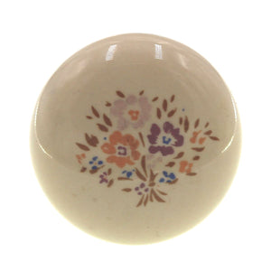 Belwith English Cozy 1 3/8" Ceramic Cabinet Knob Almond Flower Bouquet P610-BQ