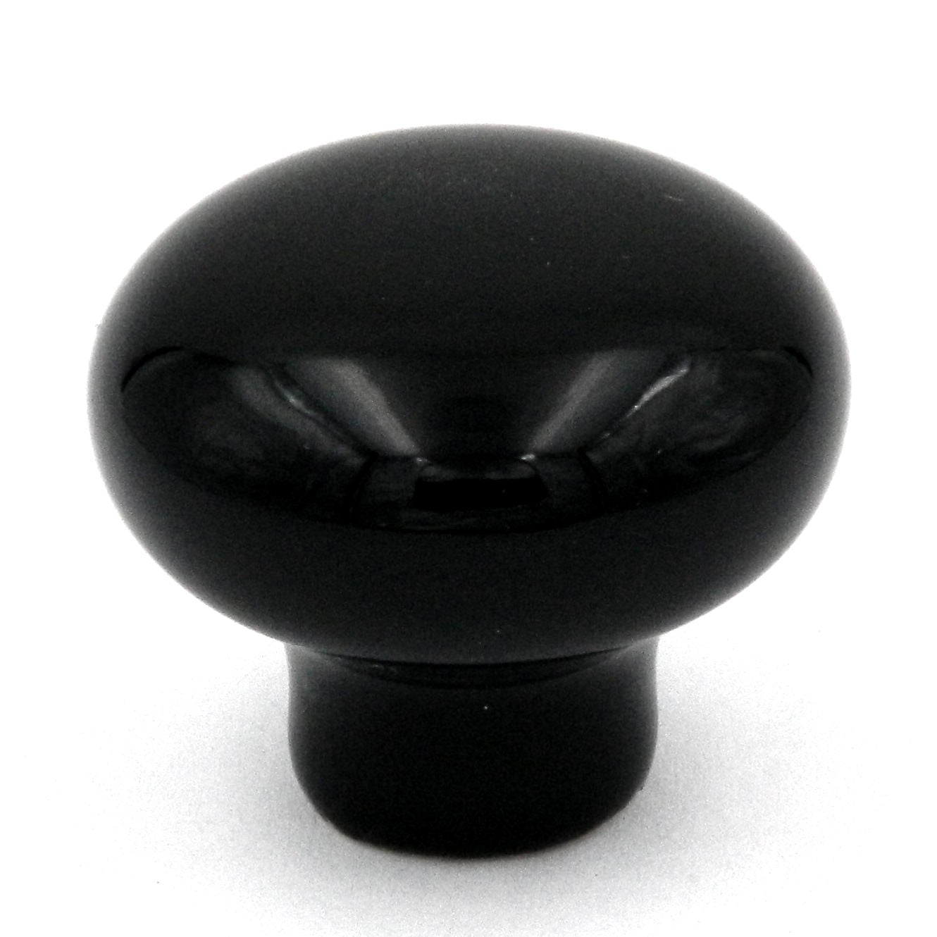 Hickory Hardware English Cozy Black Round 1 3/8" Porcelain Cabinet Knob P638-BL