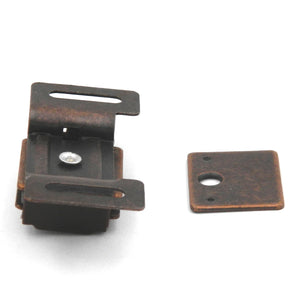 Paquete de 4 cierres magnéticos para gabinete de bronce estatuario de 1-7/8 "cc, hardware de nogal P649-STB