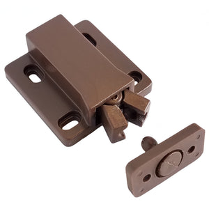 Hickory Hardware P656-STB - Pestillo táctil para puerta de gabinete, color marrón, 10 unidades