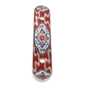 Belwith Oriental Asian Japan P665-IM Porcelain 3"cc Cabinet Handle Backplate