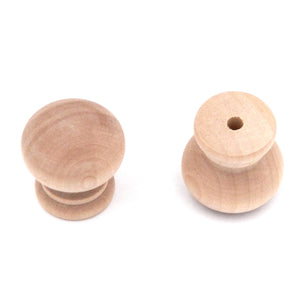10 Pack Hickory Natural Woodcraft P684-UW Unfinished Wood 1 1/4" Furniture Knobs