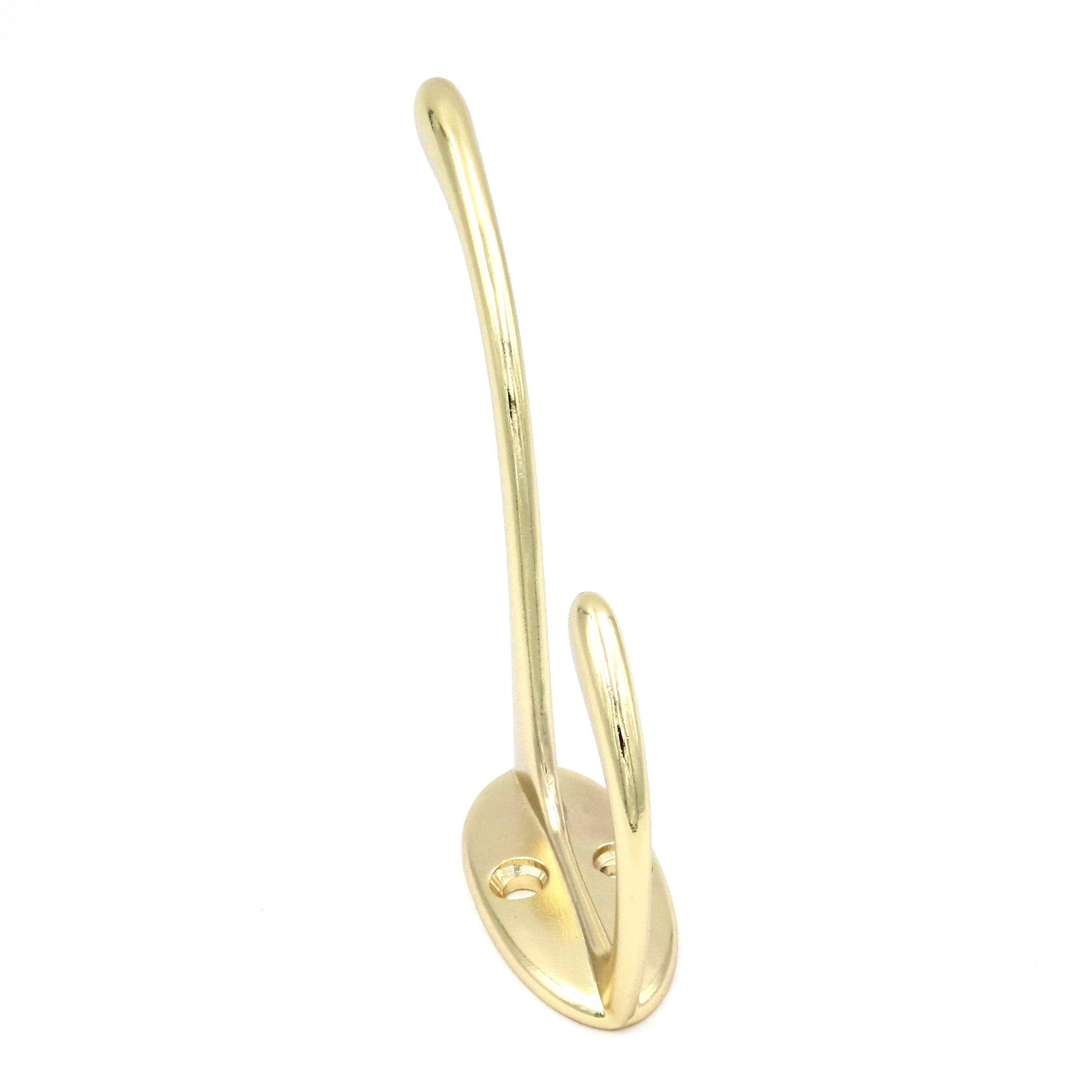 Paquete de 10 ganchos dobles para puerta de pared Belwith Hickory de latón pulido de 1/2 "cc P6900-3