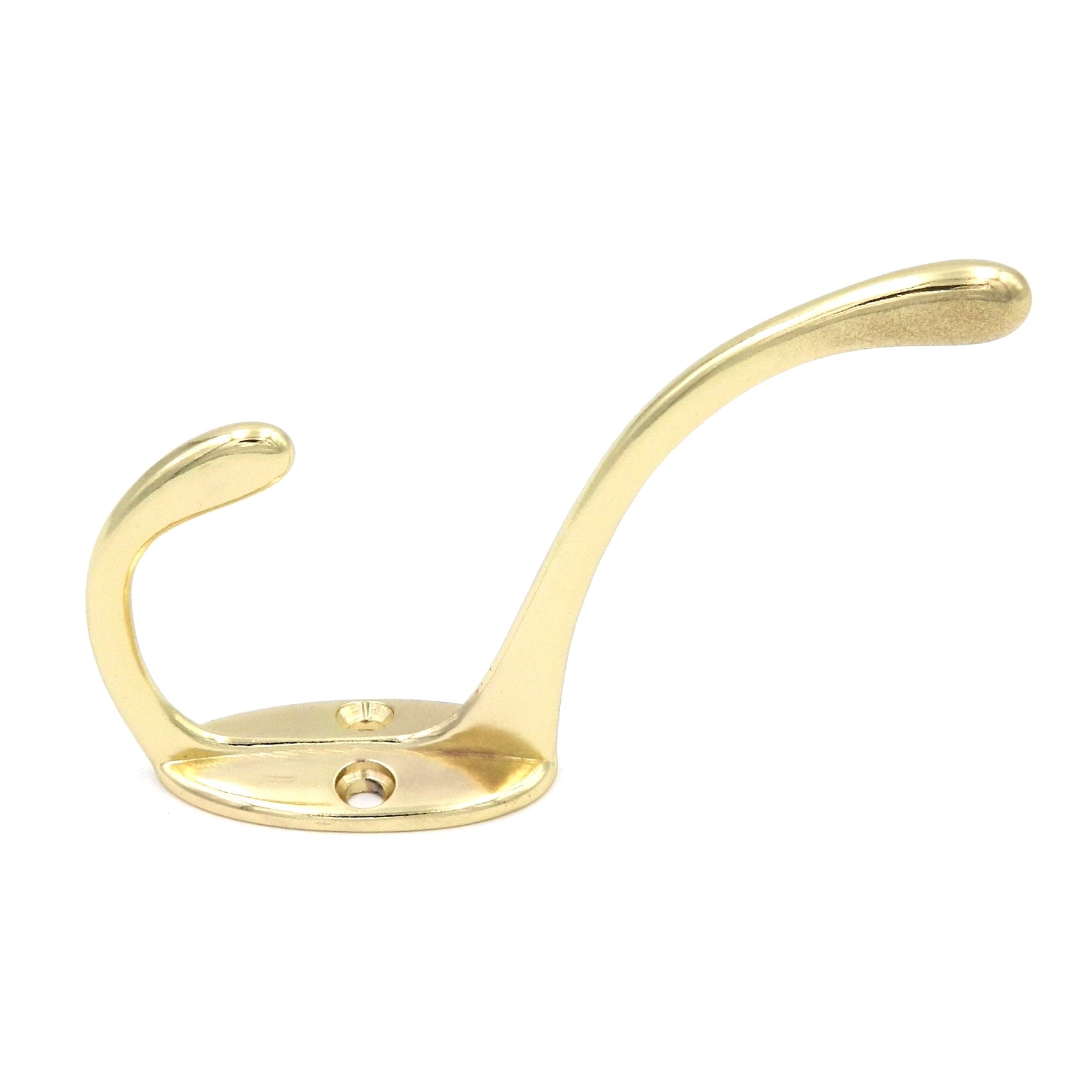Paquete de 10 ganchos dobles para puerta de pared Belwith Hickory de latón pulido de 1/2 "cc P6900-3