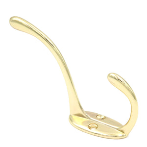 Polished Brass Coat 1/2"cc Wall Double Hook P6900-3 from Belwith Hickory