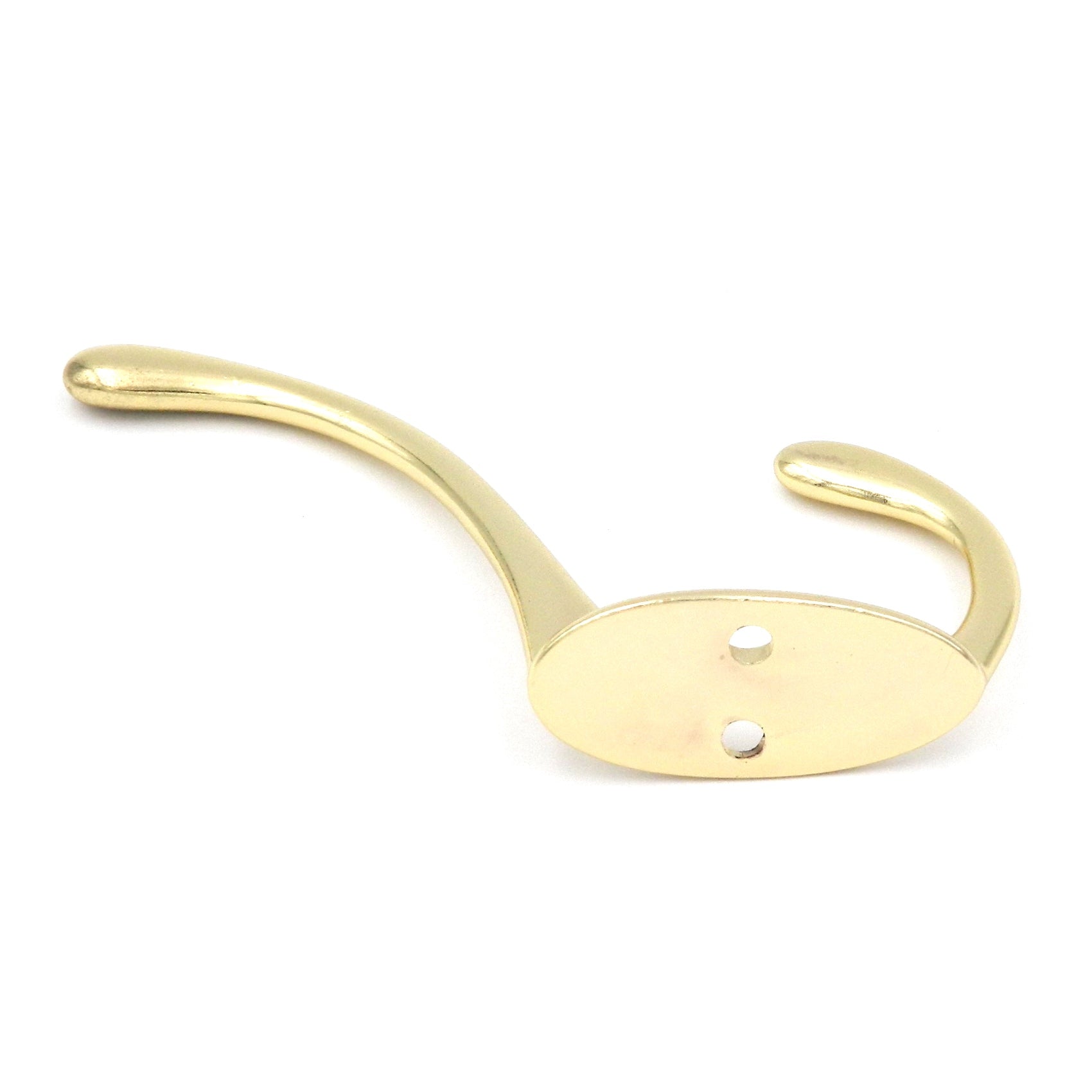 Paquete de 10 ganchos dobles para puerta de pared Belwith Hickory de latón pulido de 1/2 "cc P6900-3