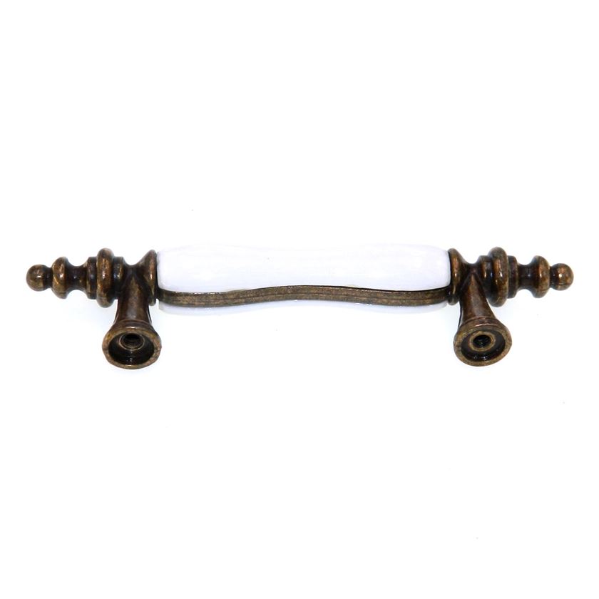 Hickory Hardware Tranquility Bronze, White Center 3"cc Handle Bar Pull P703-VBZ