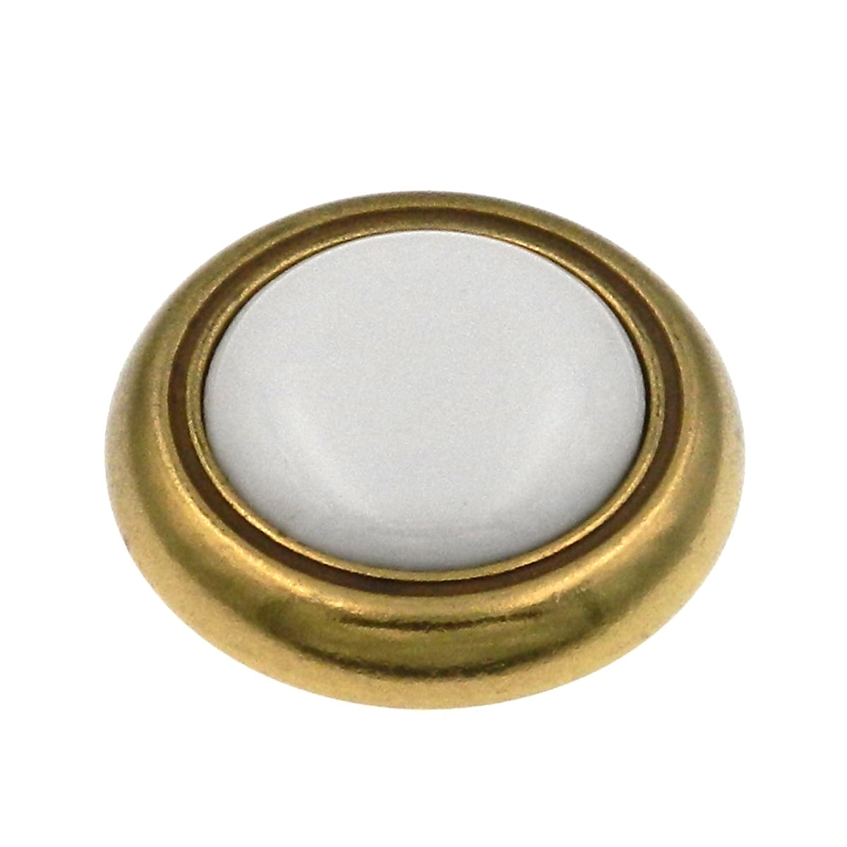 10 Pack Hickory P709-W Lancaster Brass 1 3/16" Cabinet Knobs with White Center