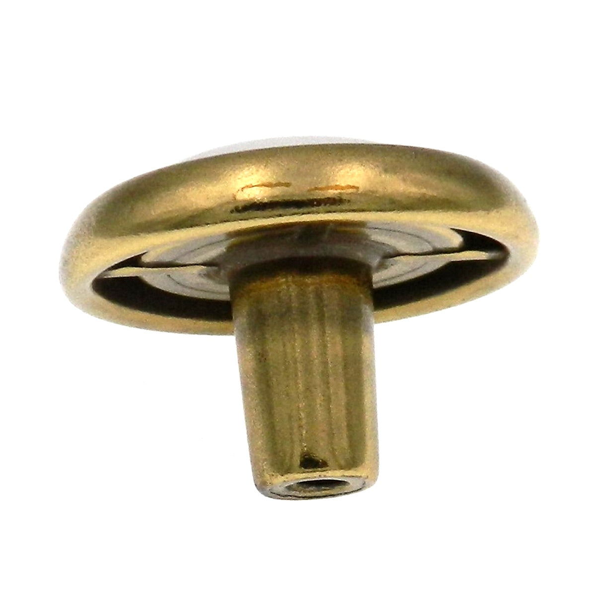 10 Pack Hickory P709-W Lancaster Brass 1 3/16" Cabinet Knobs with White Center