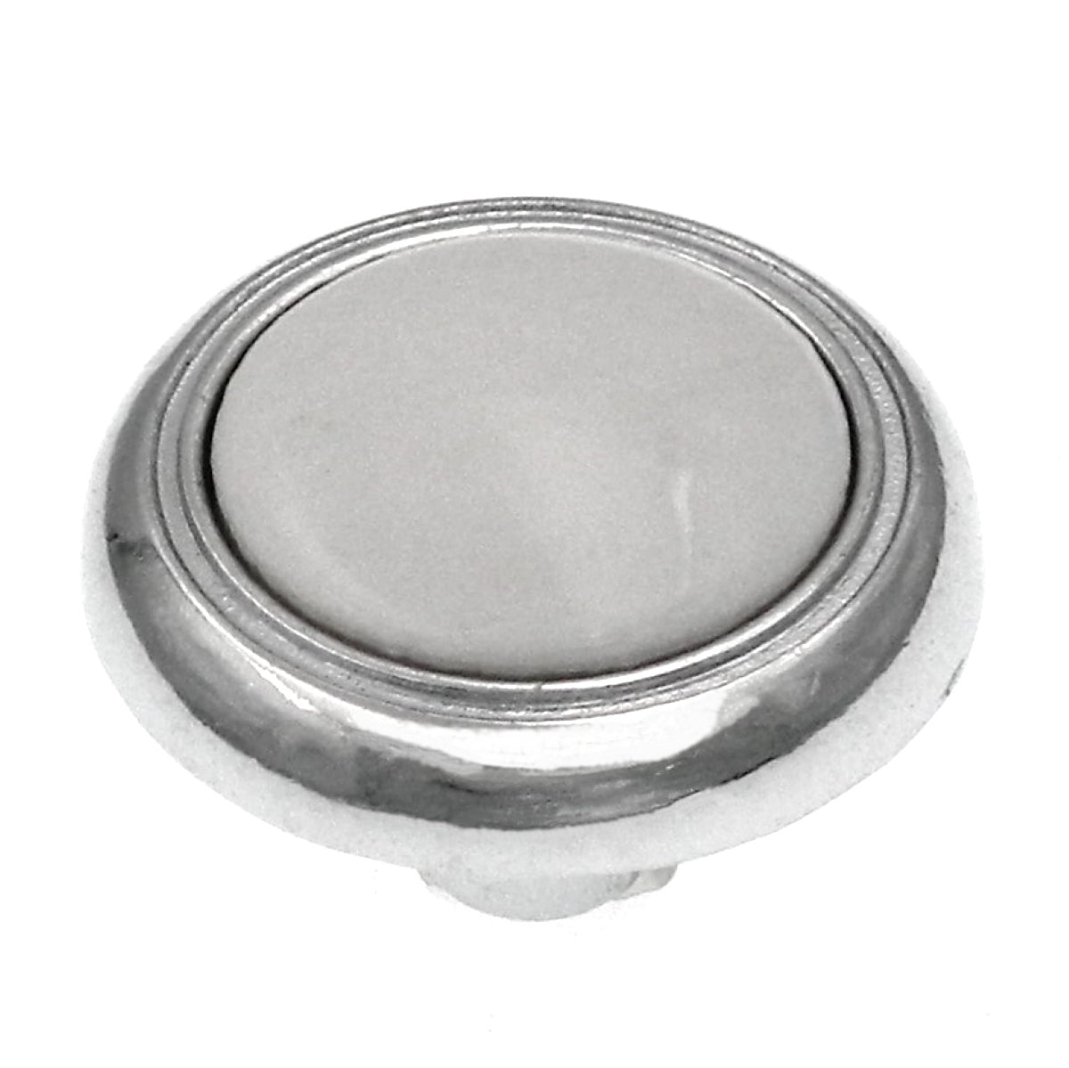 Hickory Hardware Eclipse Perilla redonda para gabinete de porcelana cromada y blanca de 1 1/4" P710-CH