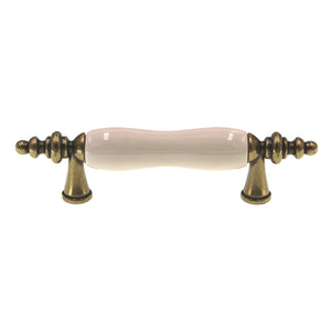 Hickory Hardware Tranquility 3" Ctr Brass Cabinet Pull Almond Center P733-LAD