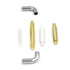 P734-PBCH Chrome Cabinet Handle Pull with Brass, White or Clear Center, 3"cc or 3 3/4" Belwith Hickory