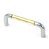 P734-PBCH Chrome Cabinet Handle Pull with Brass, White or Clear Center, 3"cc or 3 3/4" Belwith Hickory