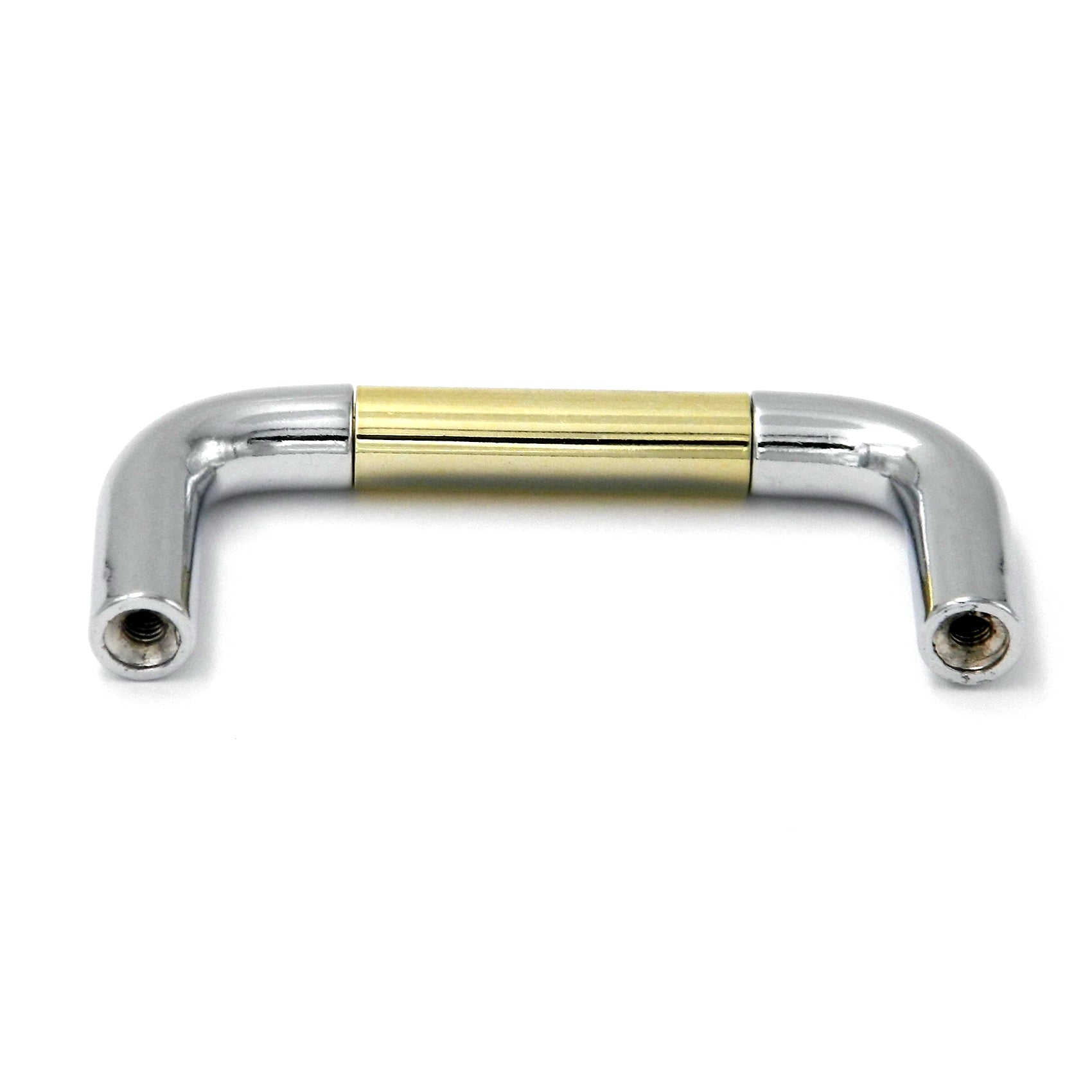 P734-PBCH Chrome Cabinet Handle Pull with Brass, White or Clear Center, 3"cc or 3 3/4" Belwith Hickory
