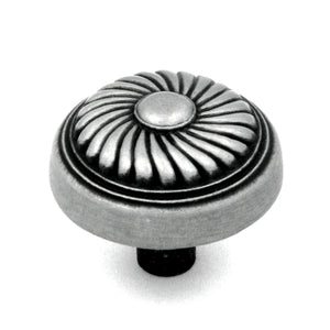 Hickory Hardware French Country Satin Pewter Antique 1 1/4" Cabinet Knob Pull P7343-SPA
