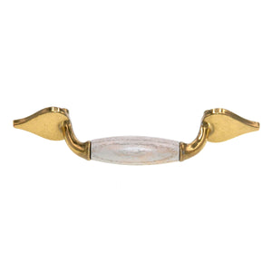 Belwith Woodgrain P740V-FM Polished Brass Frosted Maple 3" CTC Cabinet Handle