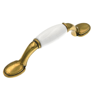 Hickory Tranquility P744-W Burnished Brass White 3"cc Arch Cabinet Handle Pull