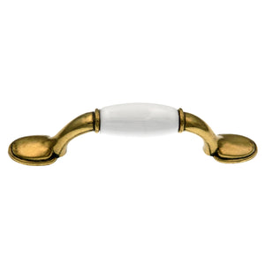 Hickory Tranquility P744-W Burnished Brass White 3"cc Arch Cabinet Handle Pull