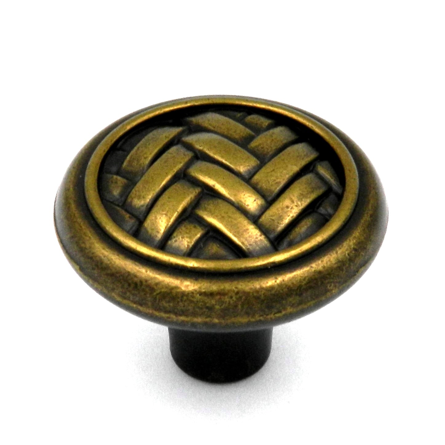 Belwith Catamarán Weave 1 1/4" perilla redonda para gabinete Windsor Antique P7513-WA